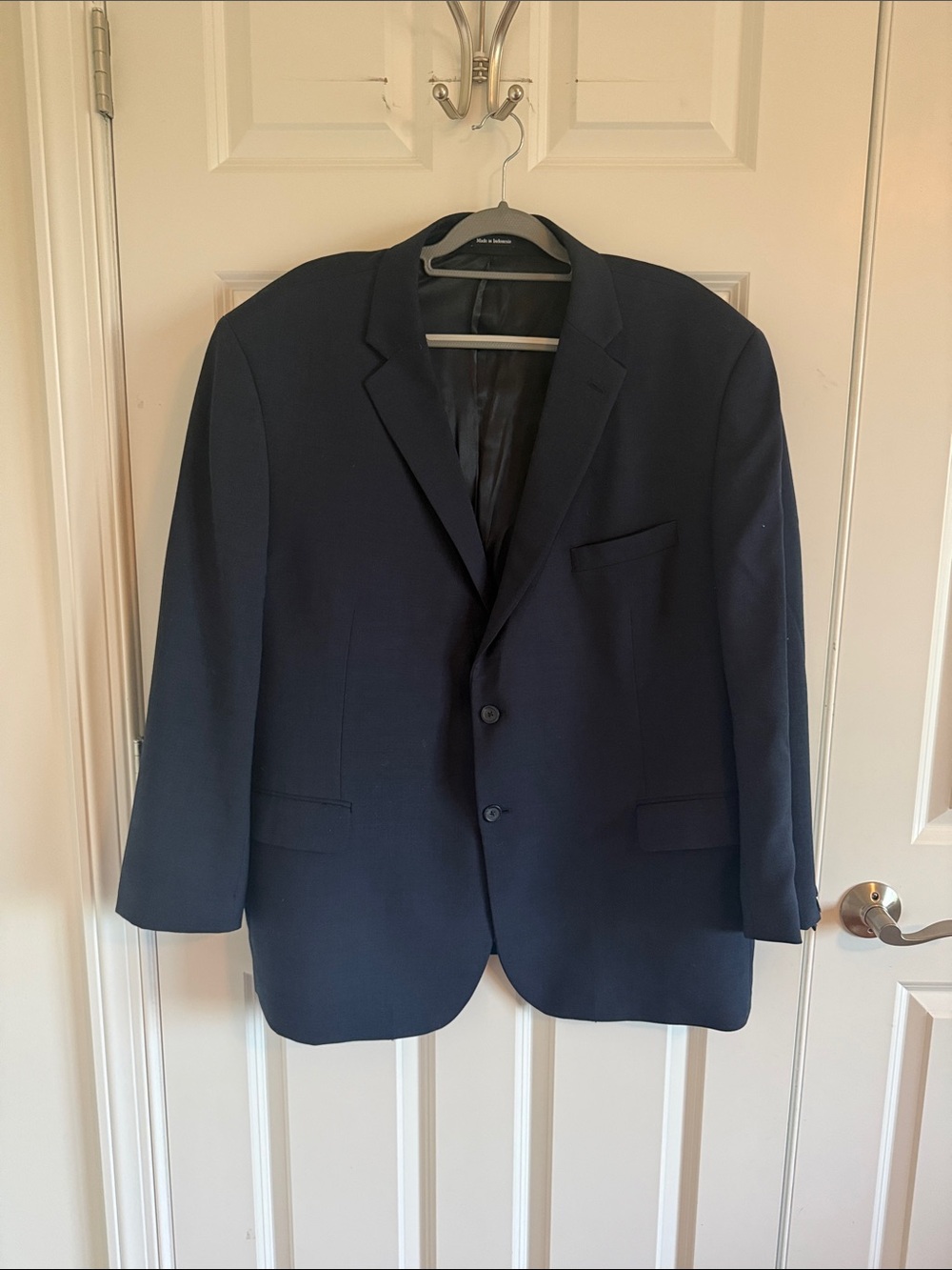 100% Wool Pronto Uomo Platinum Men's Navy Two-Button Blazer Size 50 Regular